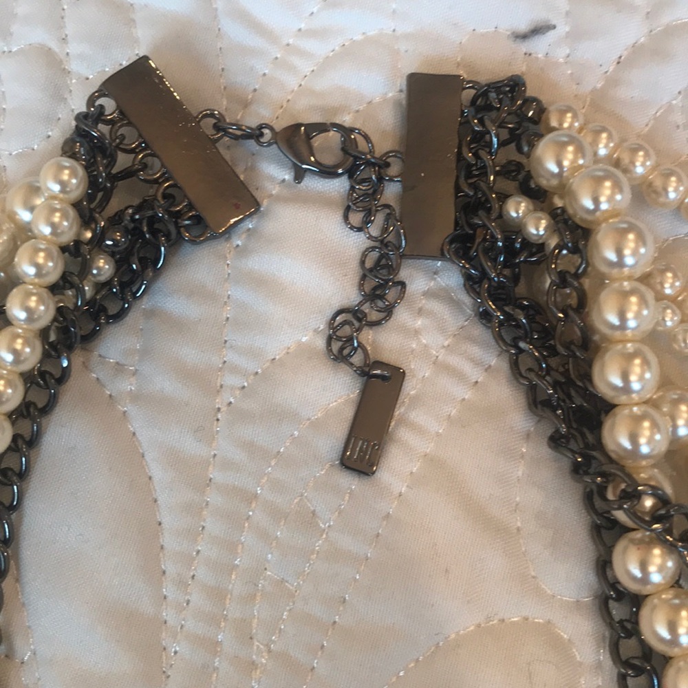 Statement Multi Chain Pearl Necklace - image 3